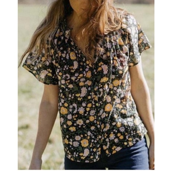 Apiece Apart La Paz Blouse Antonia Floral Peasant Top Size 2 - Picture 3 of 13